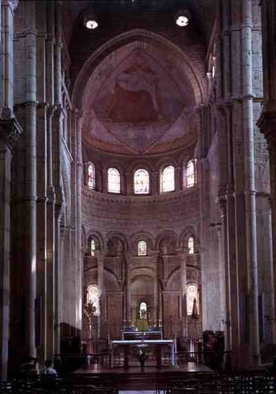 Interior View of the Choir and Apse by French School